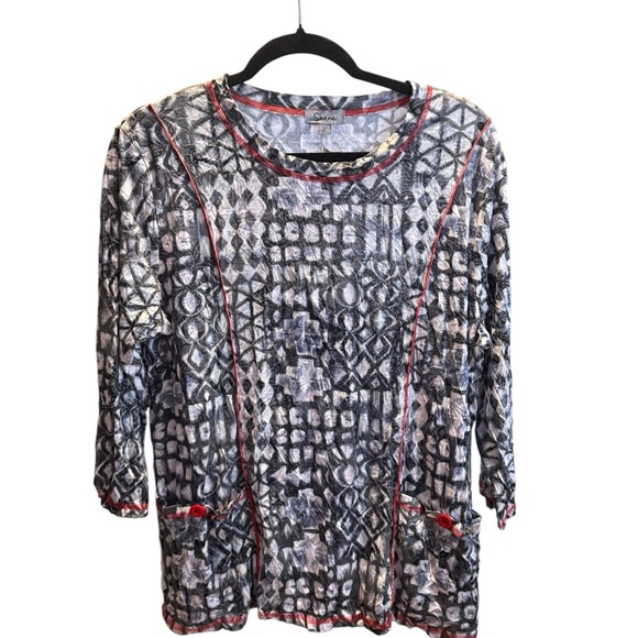 SHAN Black and Gray Patterned Tunic - Picture 2 of 7